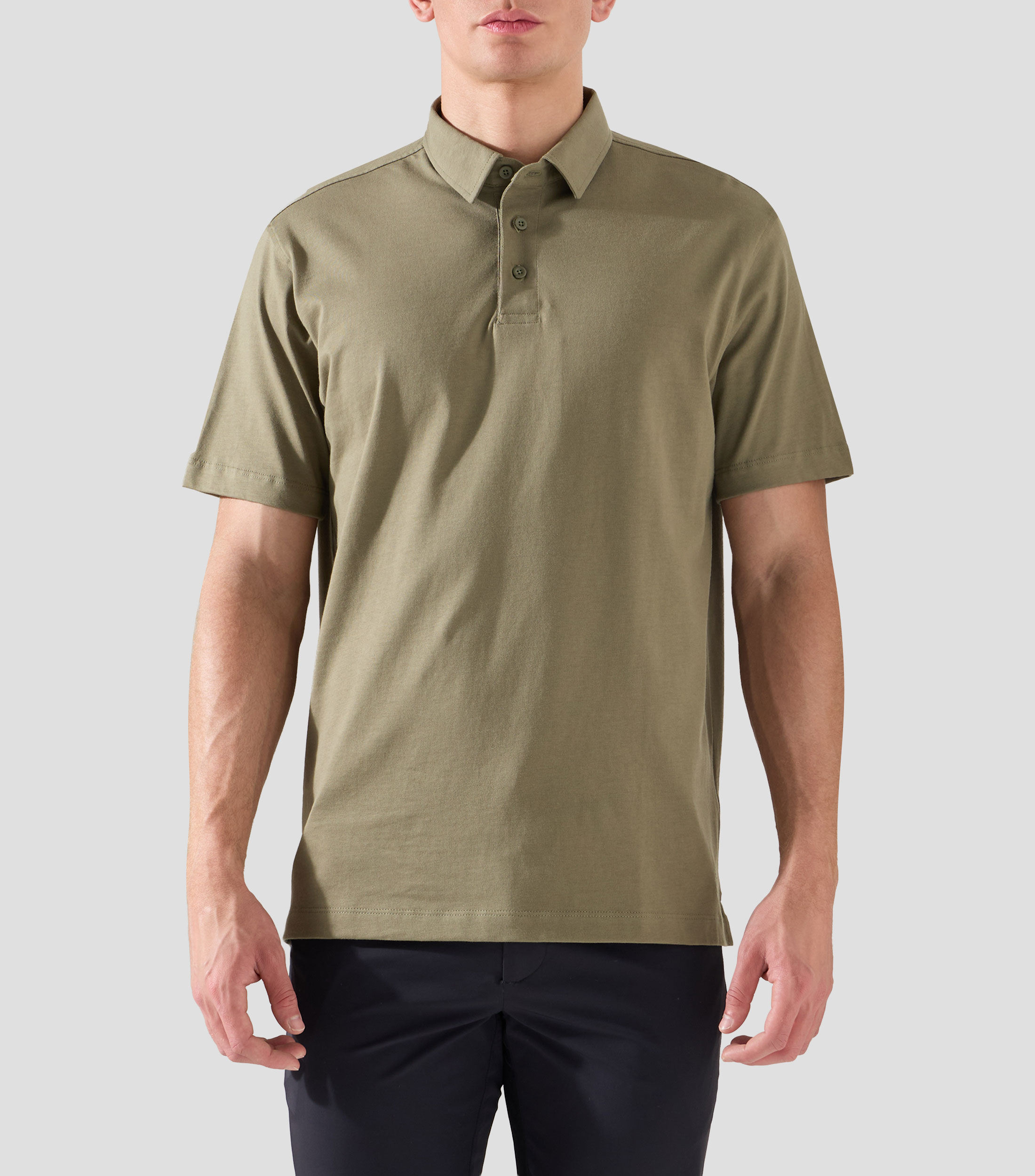 Playera tipo polo con manga corta lisa Hombre